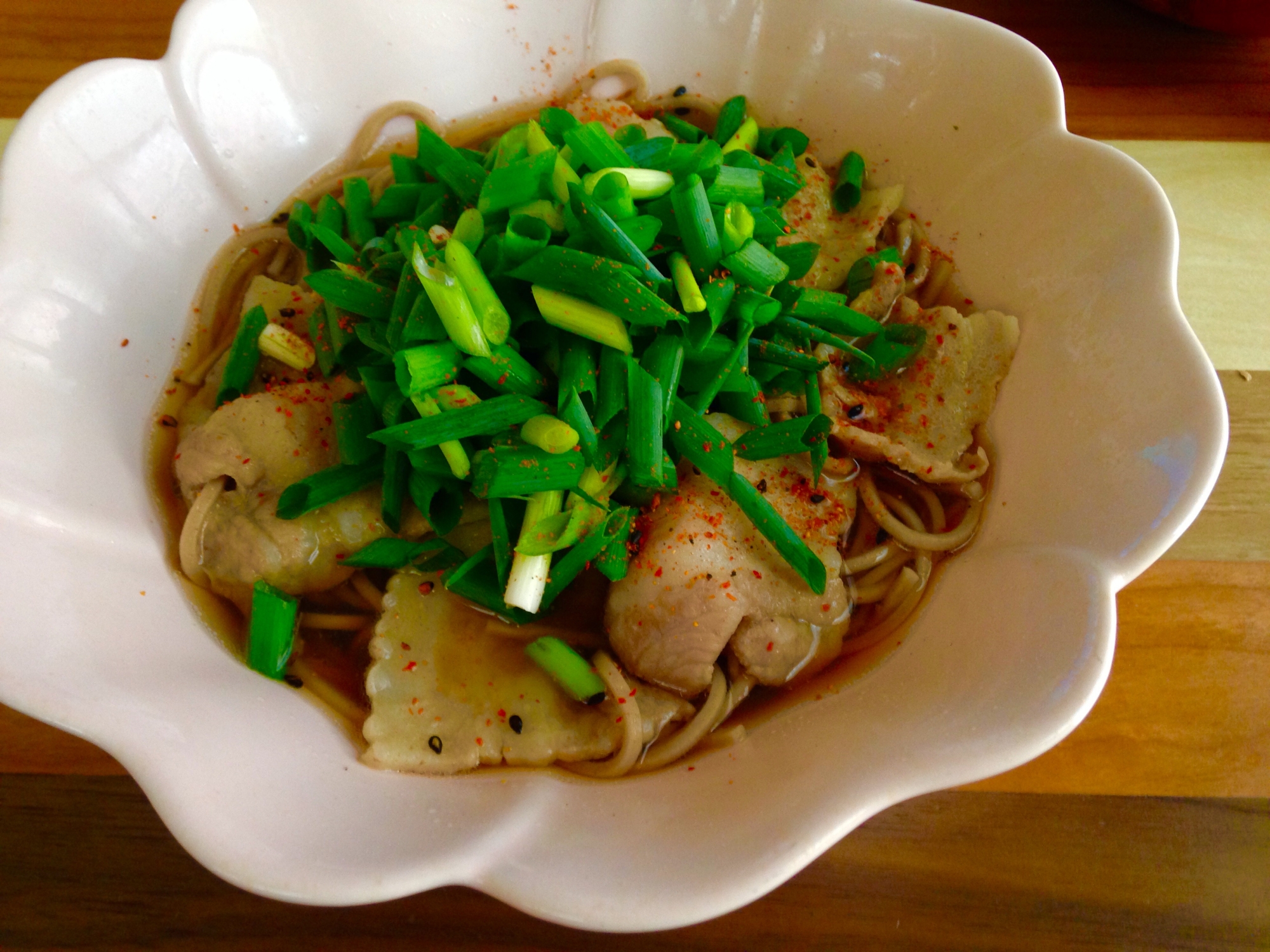 ネギたっぷり肉蕎麦♪