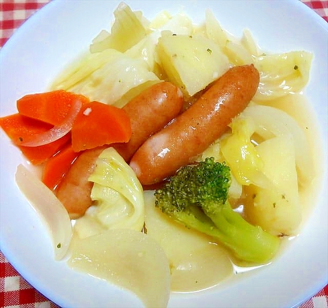 ソーセージとたっぷり野菜のポトフ