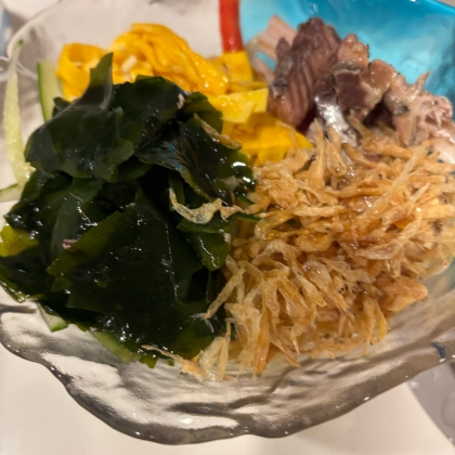 簡単カルシウム補給☆干しエビたっぷりの冷やし中華♪