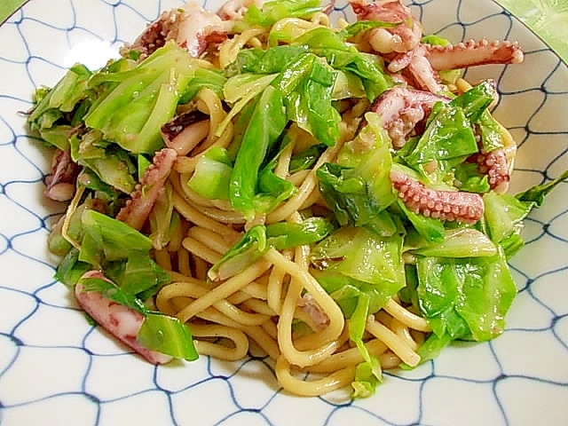 ちゃんぽん麺で塩焼きそば