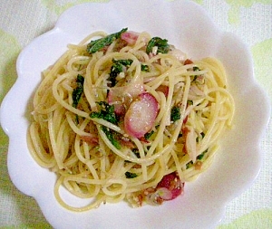 赤かぶ漬物のパスタ