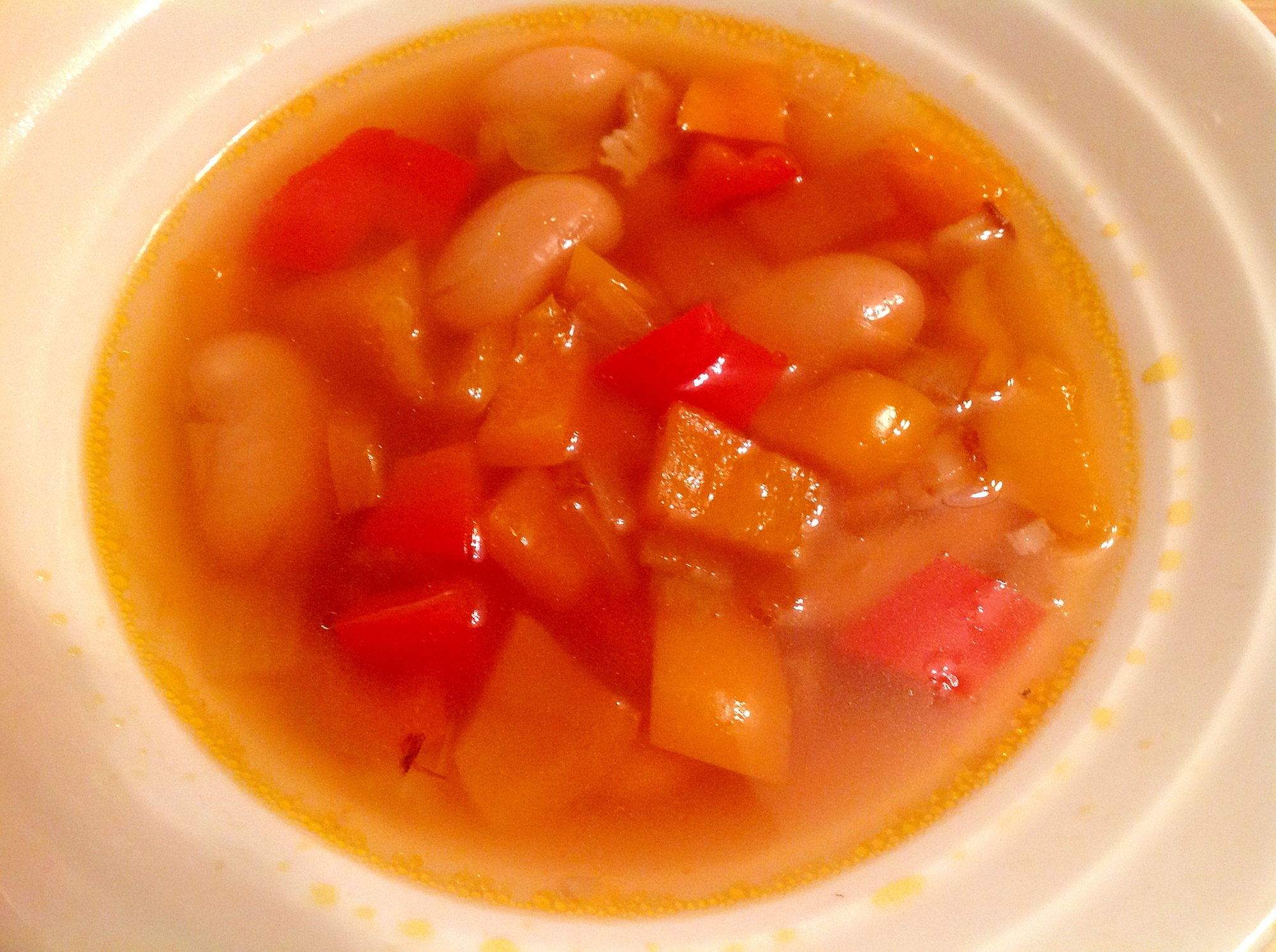 パプリカと白いんげん豆のスープ