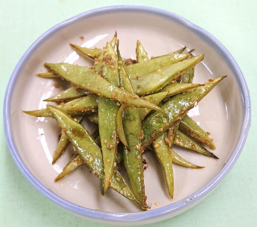 【減塩】さやいんげんのごまマヨ炒め
