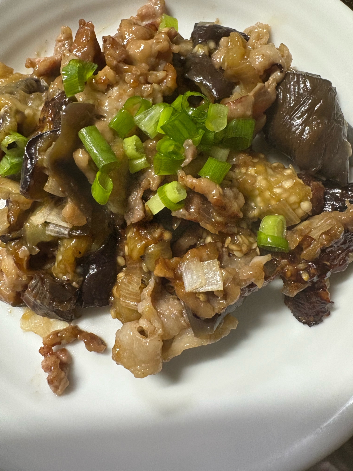 豚こま肉と茄子の炒め物