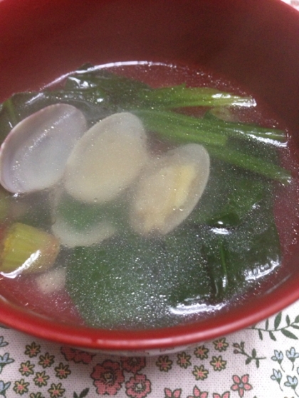 有機ほうれん草とあさりのスープ