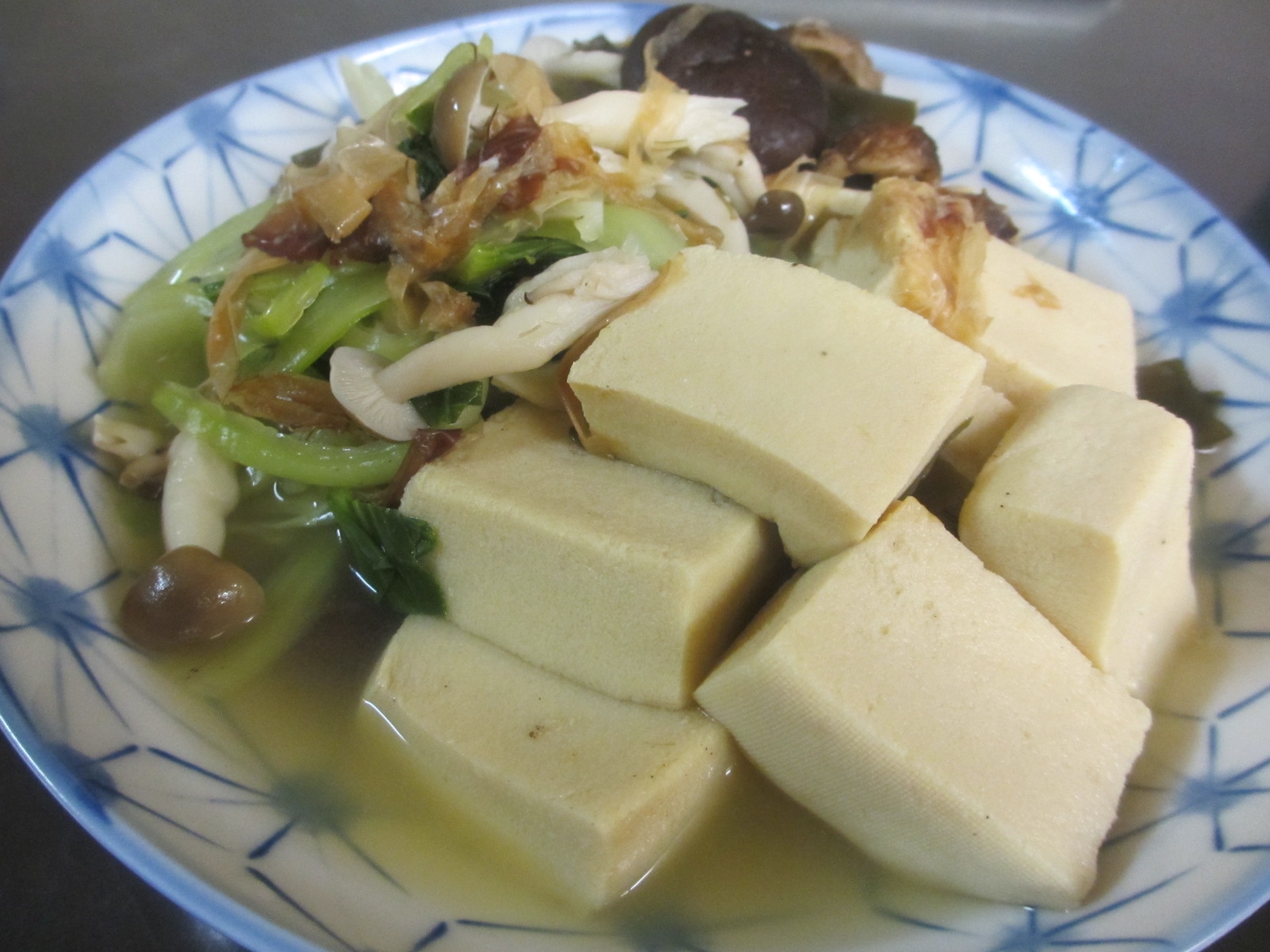 ちんげん菜と高野豆腐の煮浸し