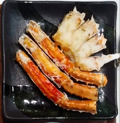 ホットプレートで焼き蟹