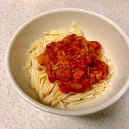 離乳食後期♪トマトソースパスタ☆