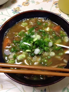 カレーをリメイク★めんゆつで簡単カラーうどん！