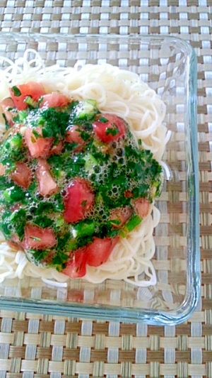 夏野菜★ネバネバ素麺