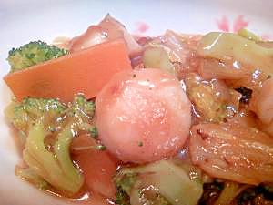ホタテ貝柱のオイスターソースあんかけ