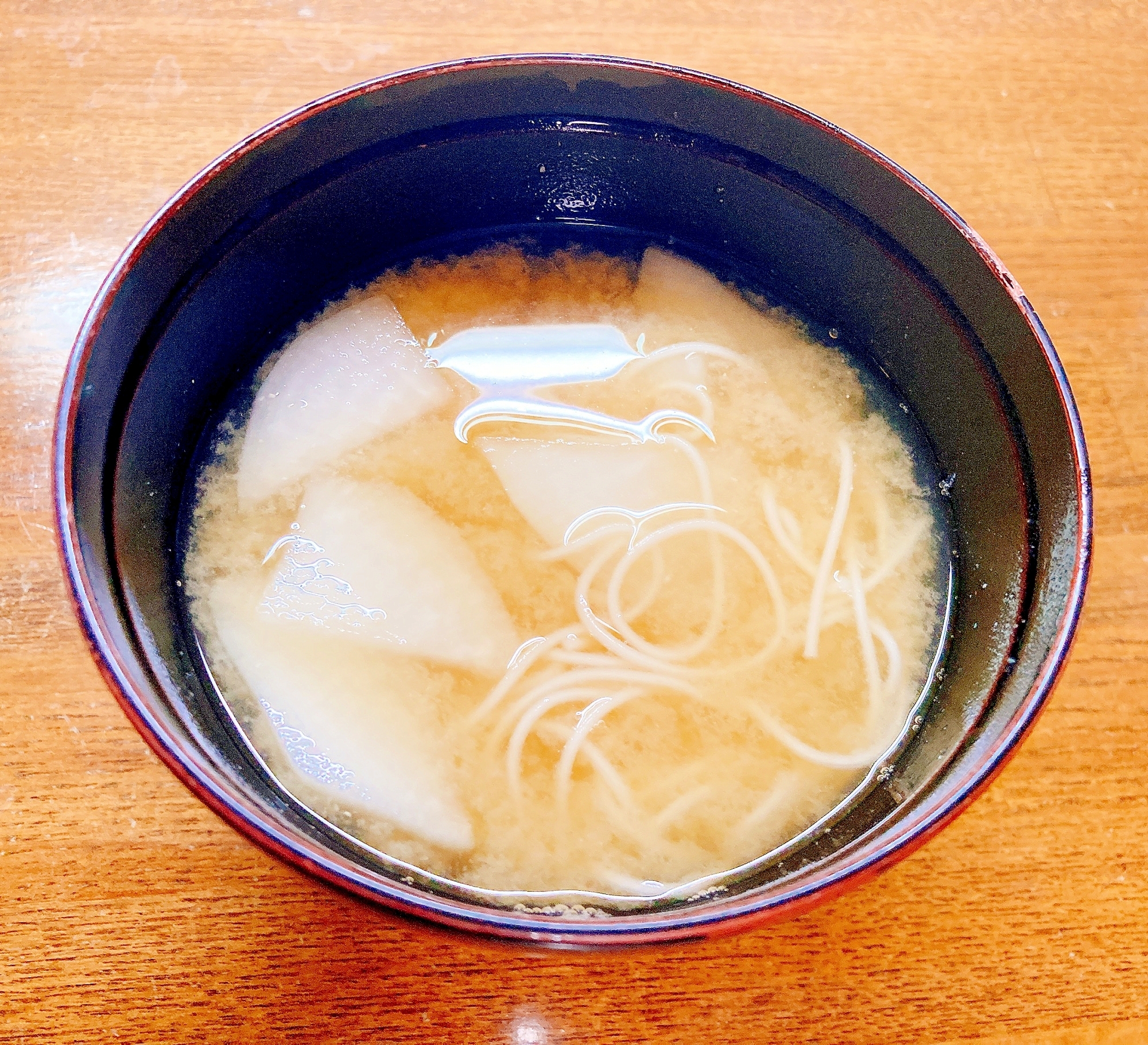大根と素麺の味噌汁