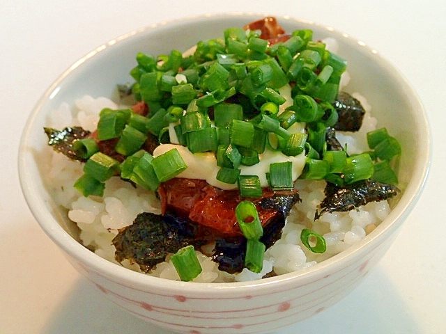 タルタルで　海苔とさんま蒲焼と葱のご飯