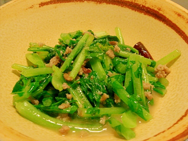 中抜き大根と豚挽き肉のピリ辛味噌炒め