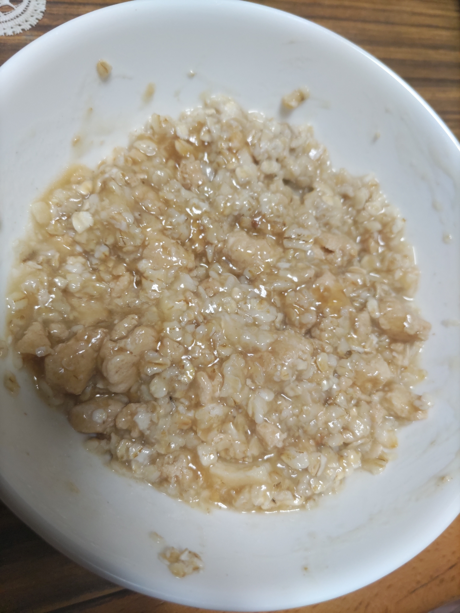 厚揚げと鶏ミンチとオートミール煮