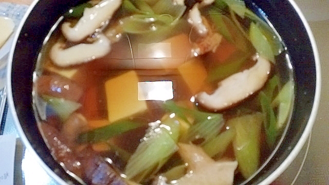 長ネギと椎茸の湯豆腐