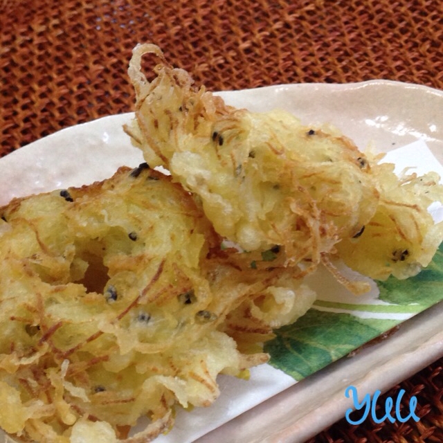 刺身のつまでかき揚げ