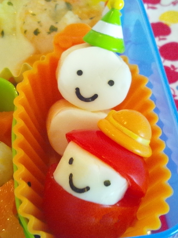 簡単！冬のキャラ弁★サンタと雪だるま