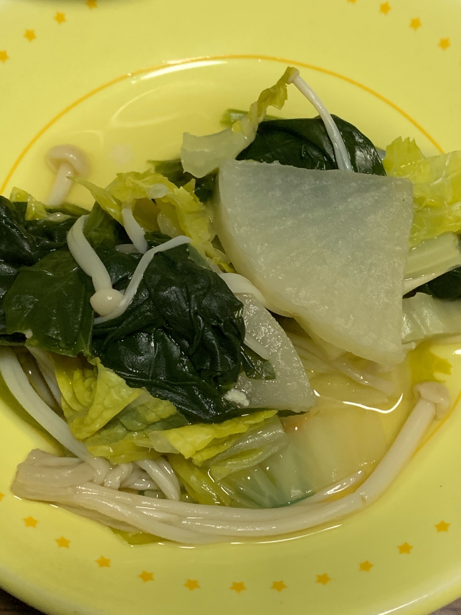 小松菜と白菜、大根とえのきの煮浸し