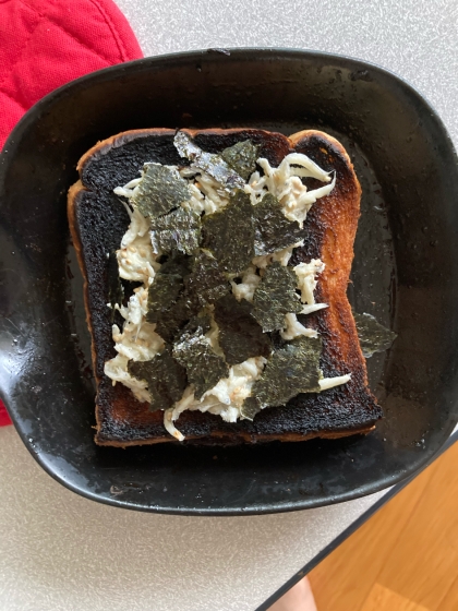 焼き海苔としらすのトースト