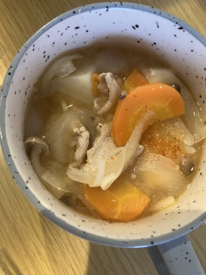 油を使わない　”豚汁”