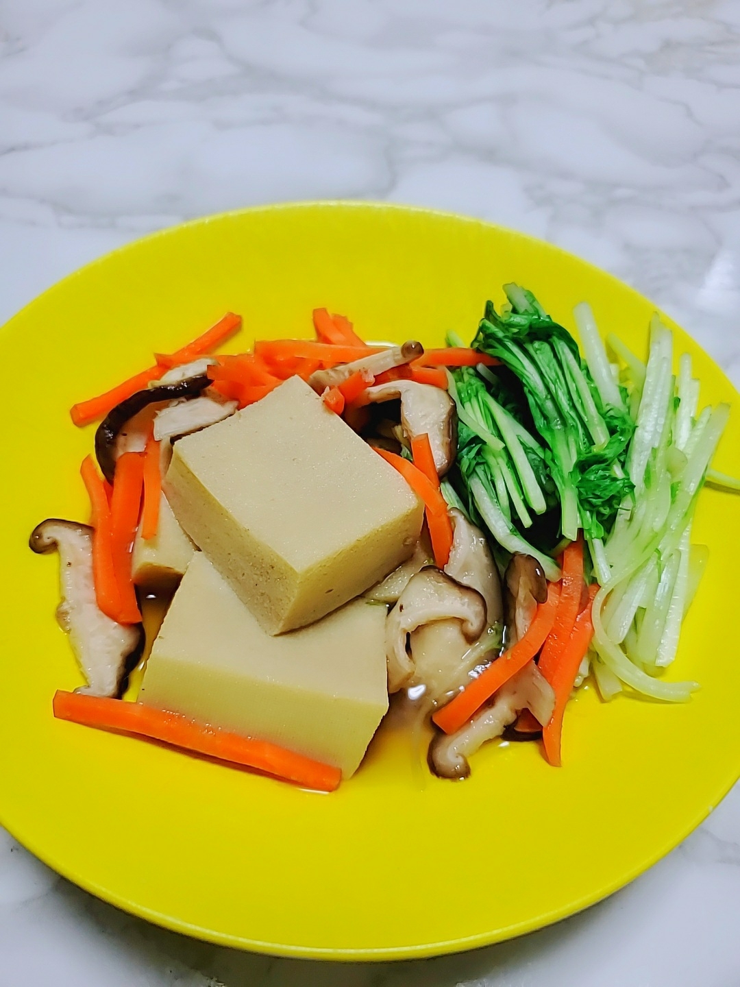 高野豆腐と水菜の煮浸し
