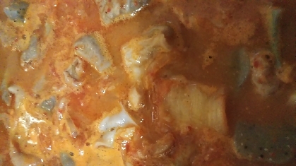 キムチ味のもつ鍋