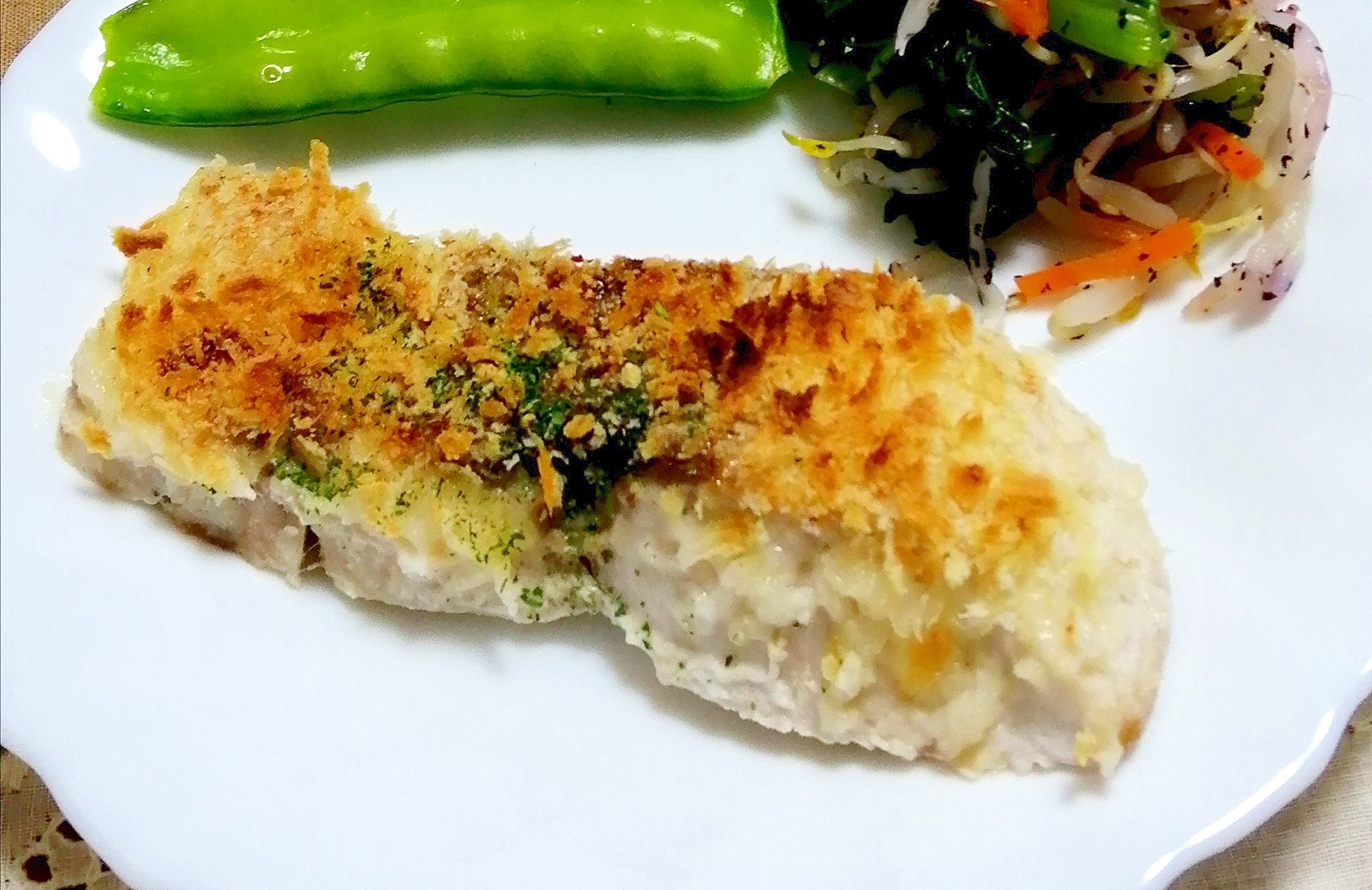 シイラ(魚)のマヨチーパン粉焼き