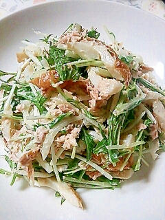 水菜とちくわのツナサラダ レシピ 作り方 By ゆづゆづパンマン 楽天レシピ