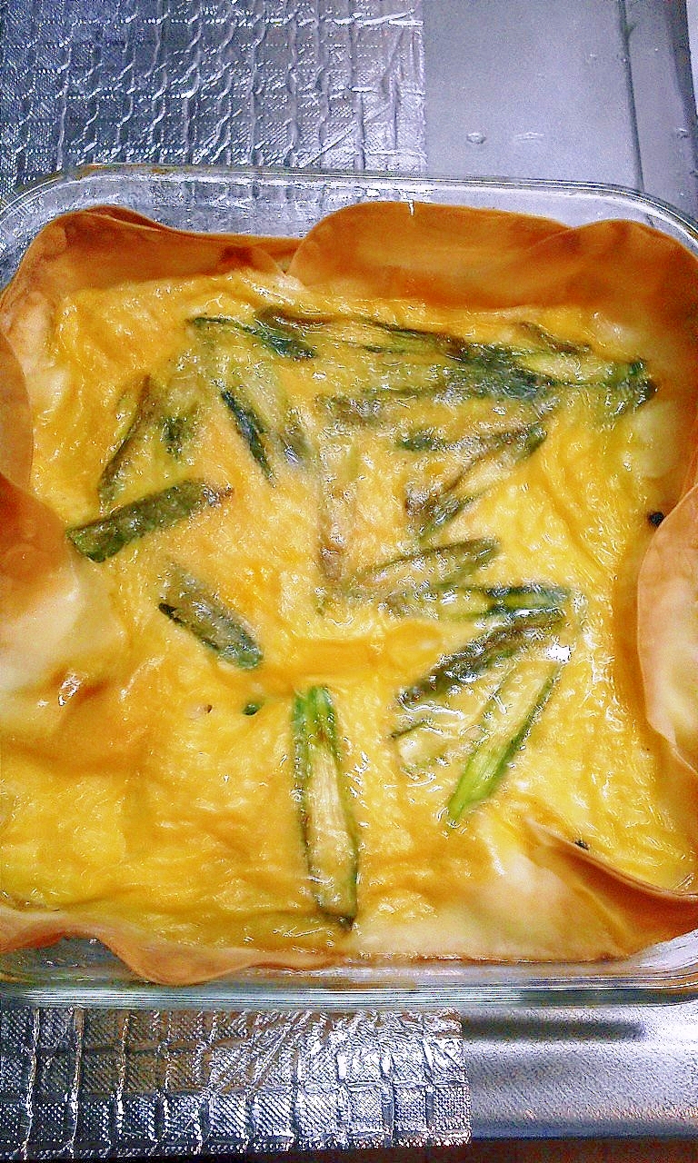 残った餃子の皮でキッシュ