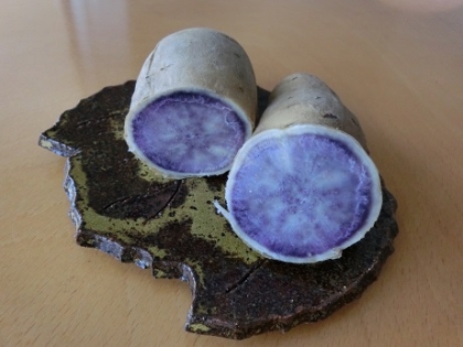紫芋で作りました。
ホクホクになりました～。
ご馳走様でした。