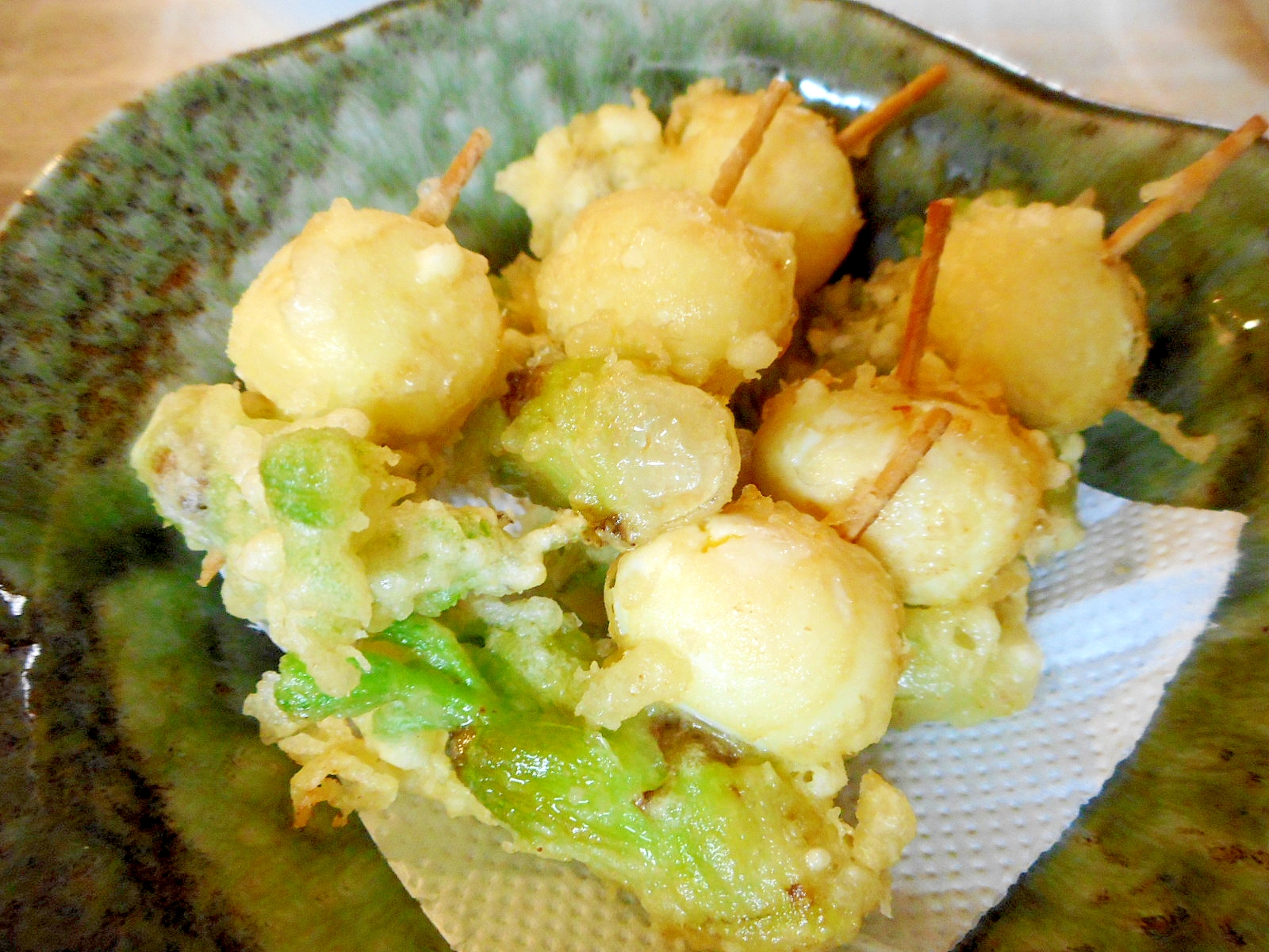 タラの芽とうずら卵の天ぷら