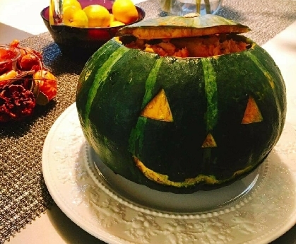 まるごとかぼちゃのグラタン