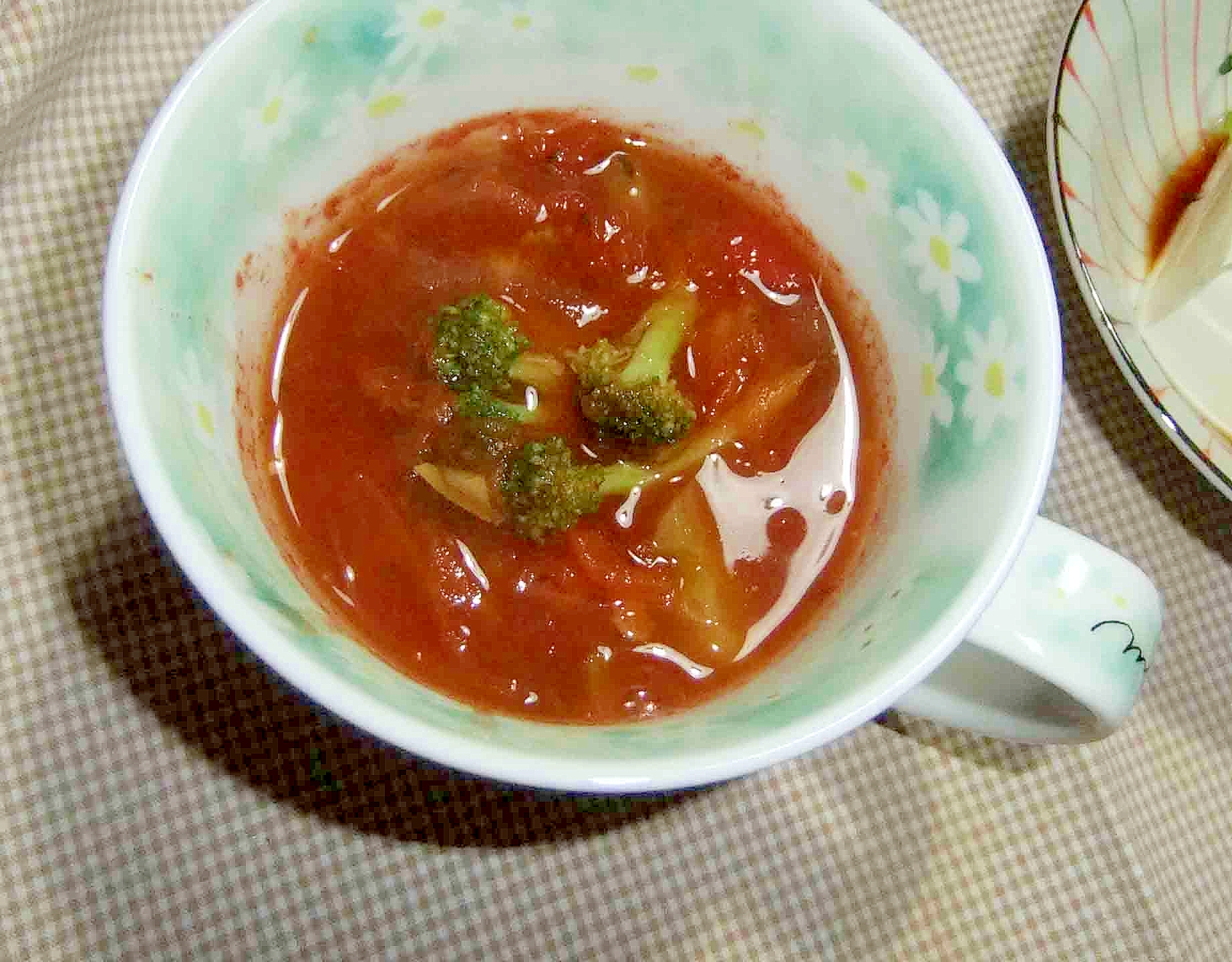 新玉ネギと生姜のトマトスープ