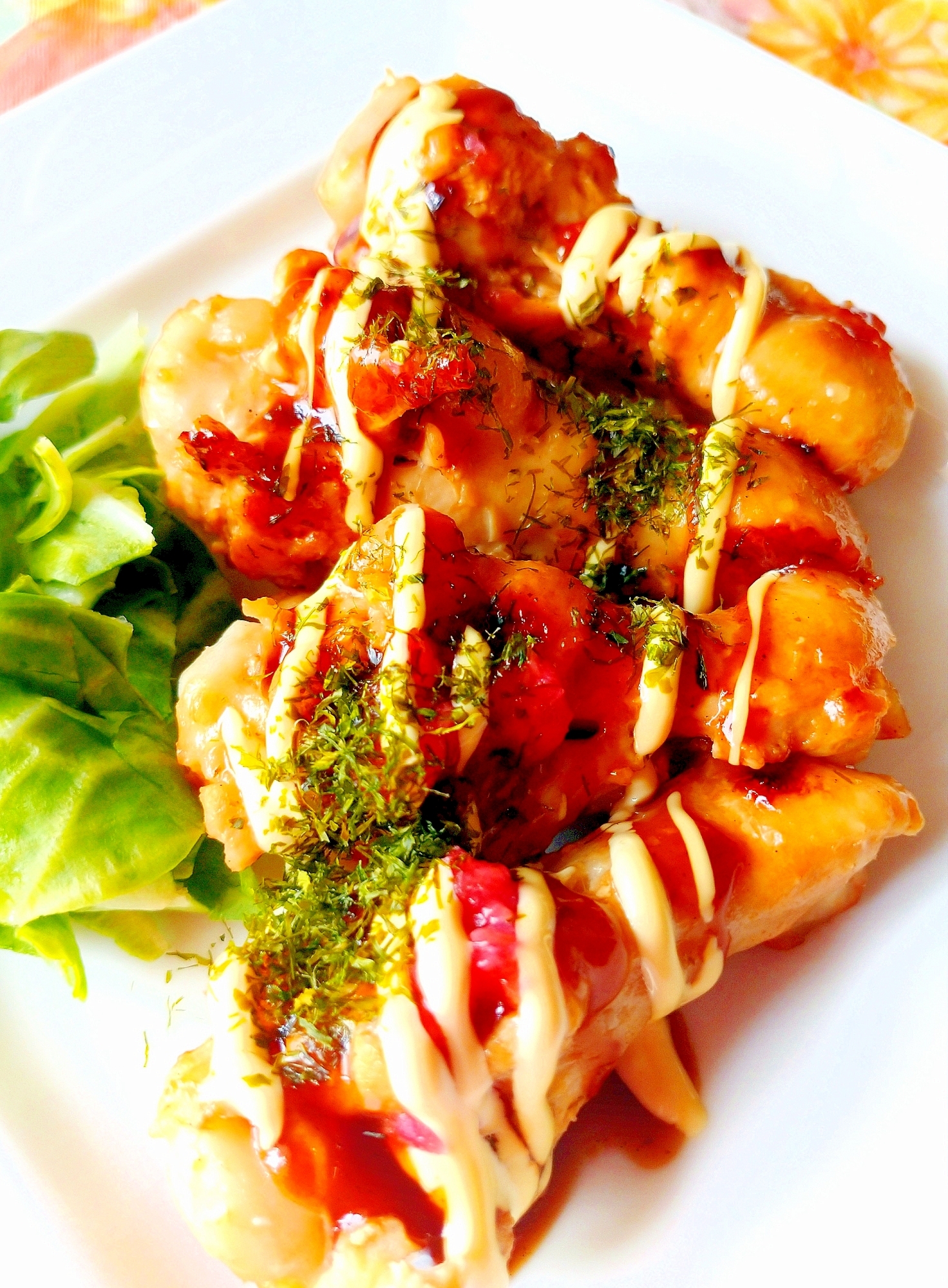 手羽元とキャベツのお好み焼き風