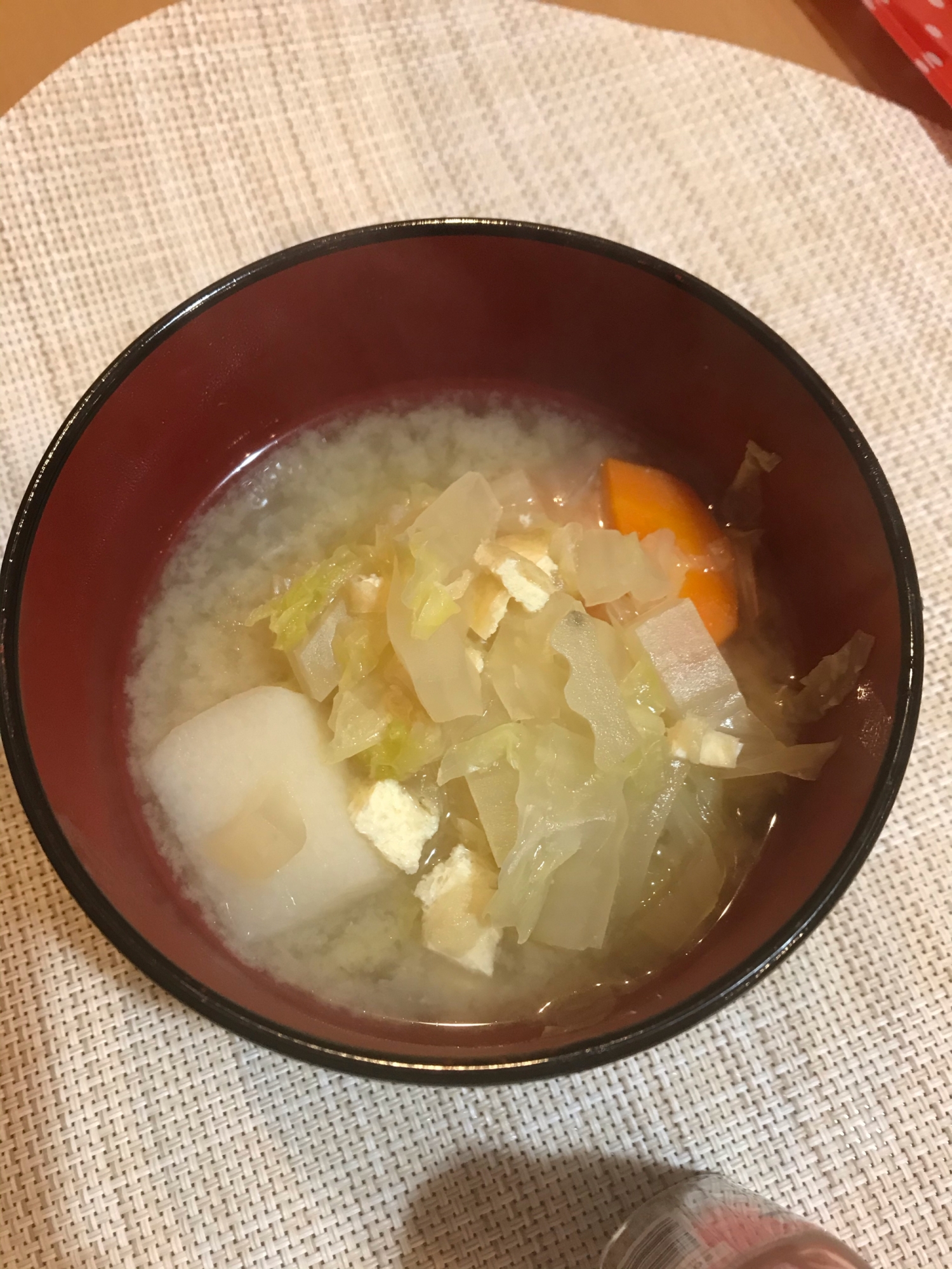 長芋と白菜の味噌汁