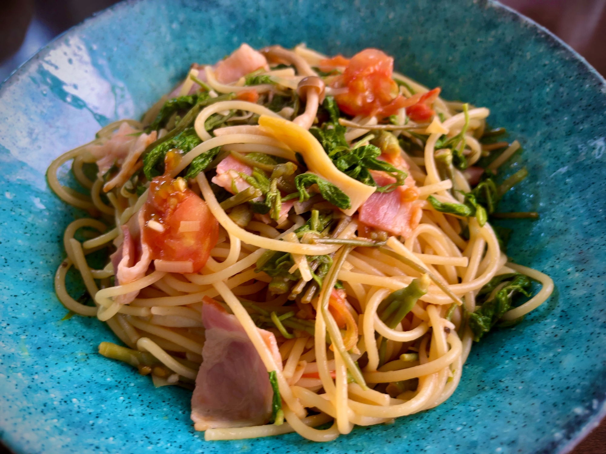 【春の旬味】コシアブラの和風トマトスパゲティ