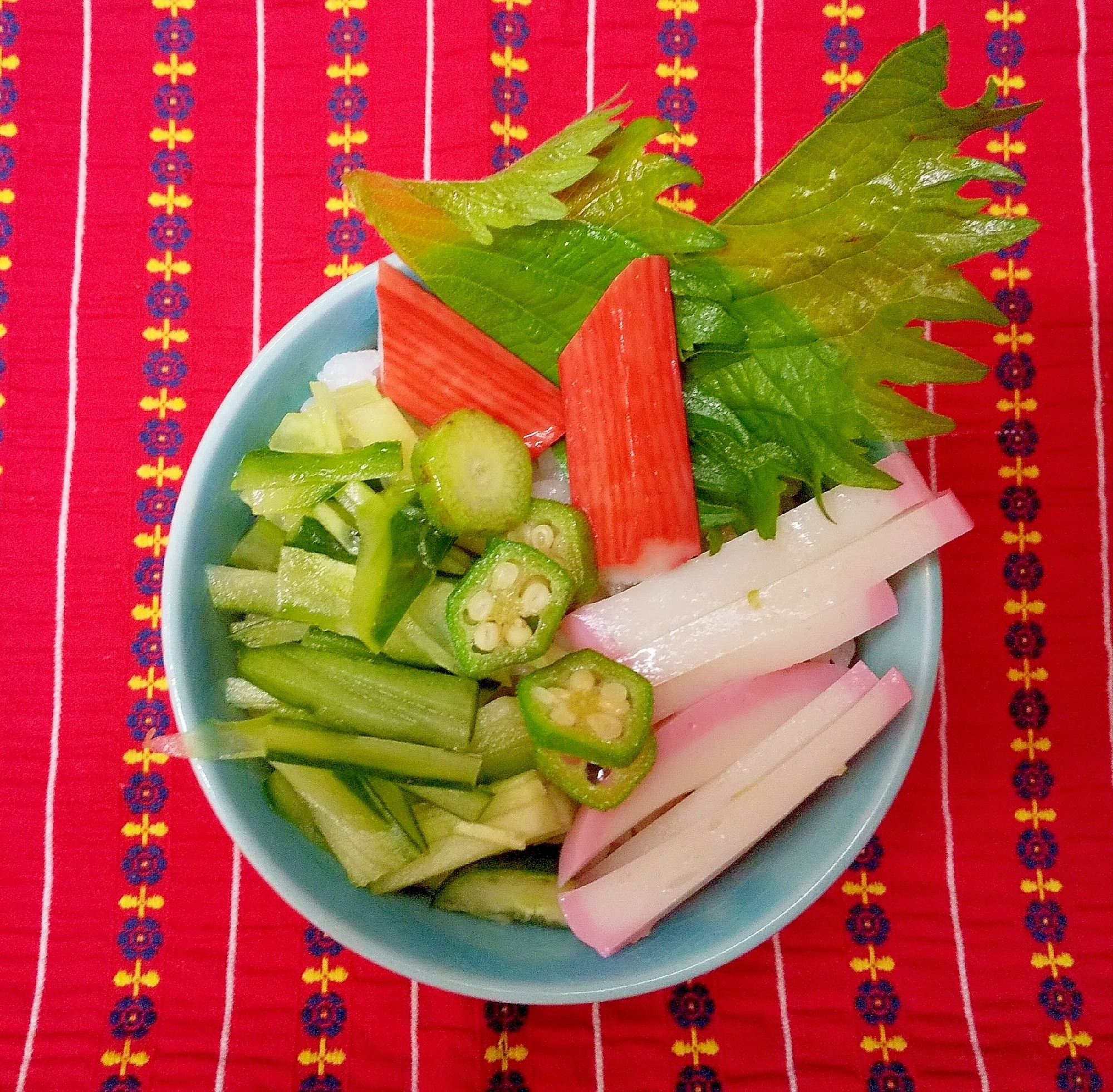 緑野菜の丼