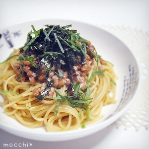 しっかり味の簡単納豆パスタ