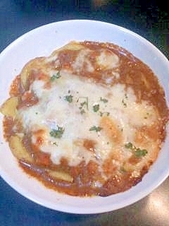 カレーをリメイク ポテトチーズ焼き