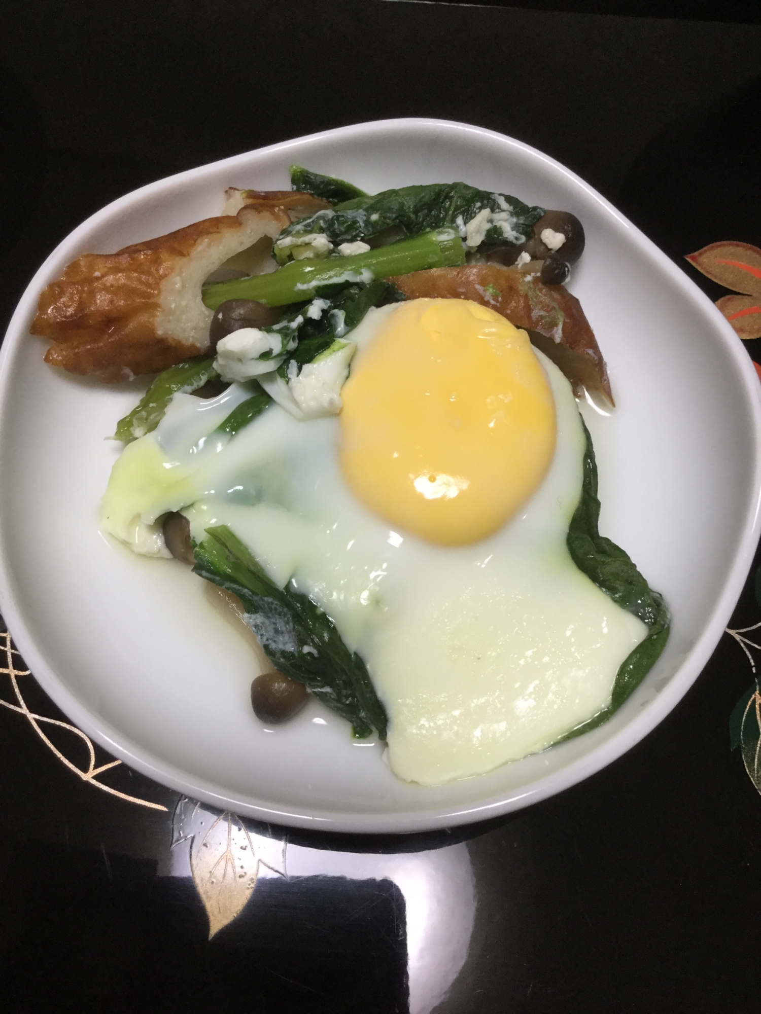 小松菜とちくわの卵とじ