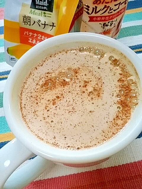 ホッと☆酒粕入りシナモンバナナミルクコーヒー♪