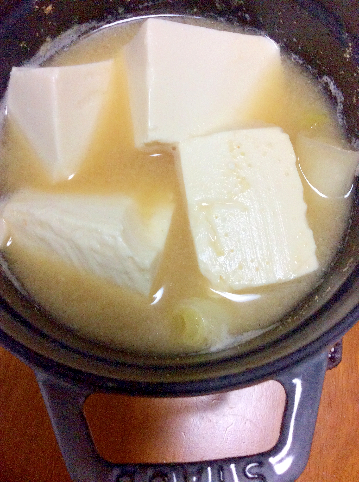 豆腐白ねぎインスタント味噌汁煮