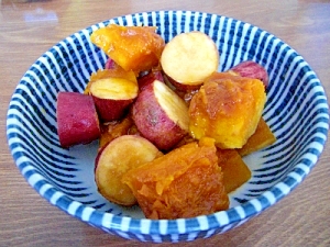 ☆レンジで☆カボチャとサツマイモの煮物