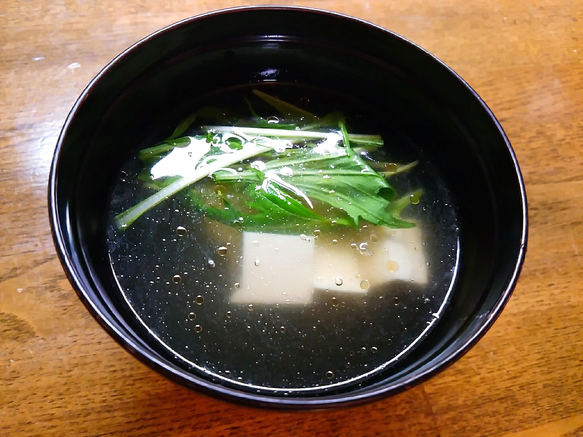 豆腐と水菜の中華スープ