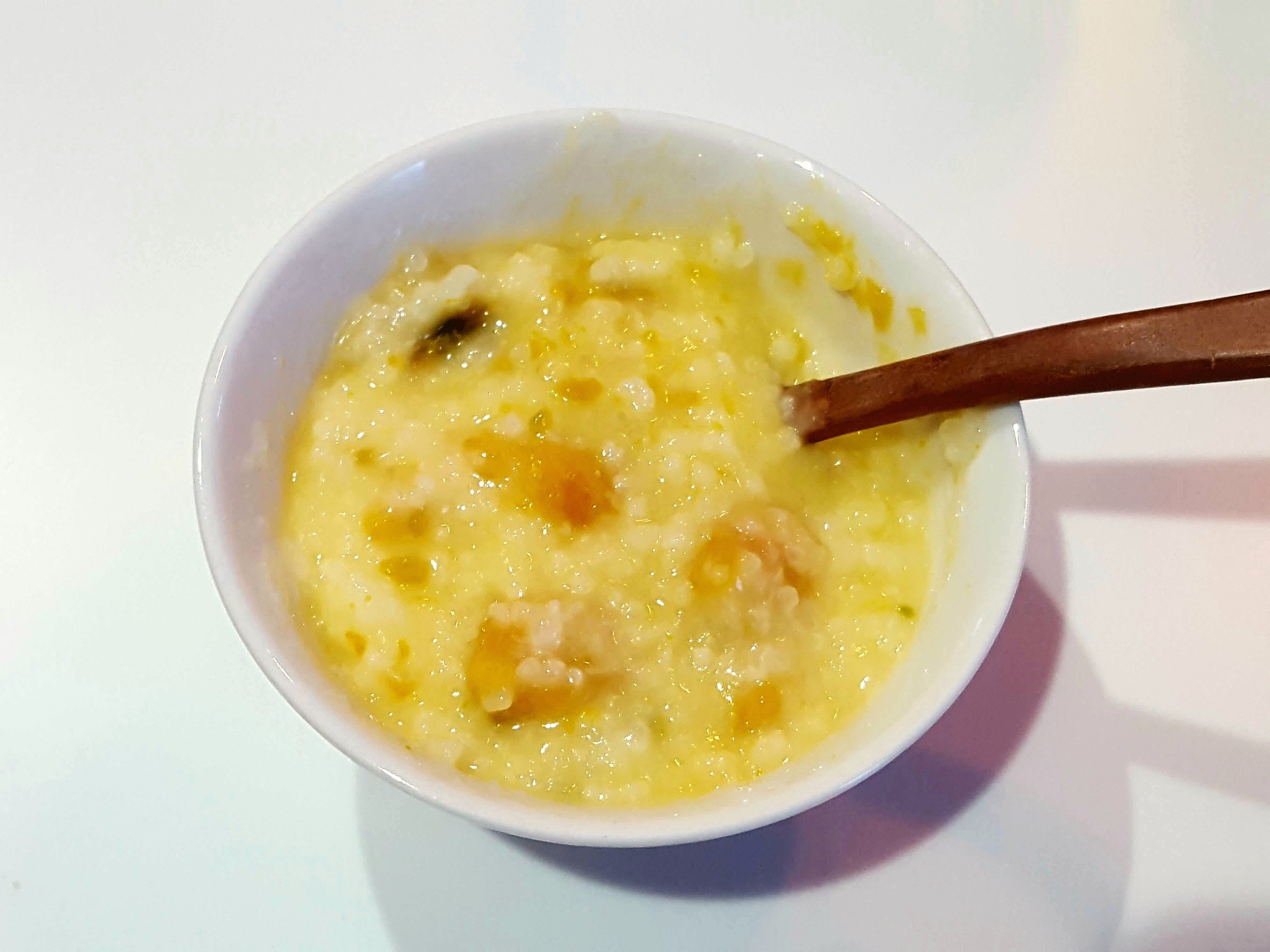 離乳食後期 かぼちゃとチーズのおかゆ レシピ 作り方 By 農家の嫁 楽天レシピ