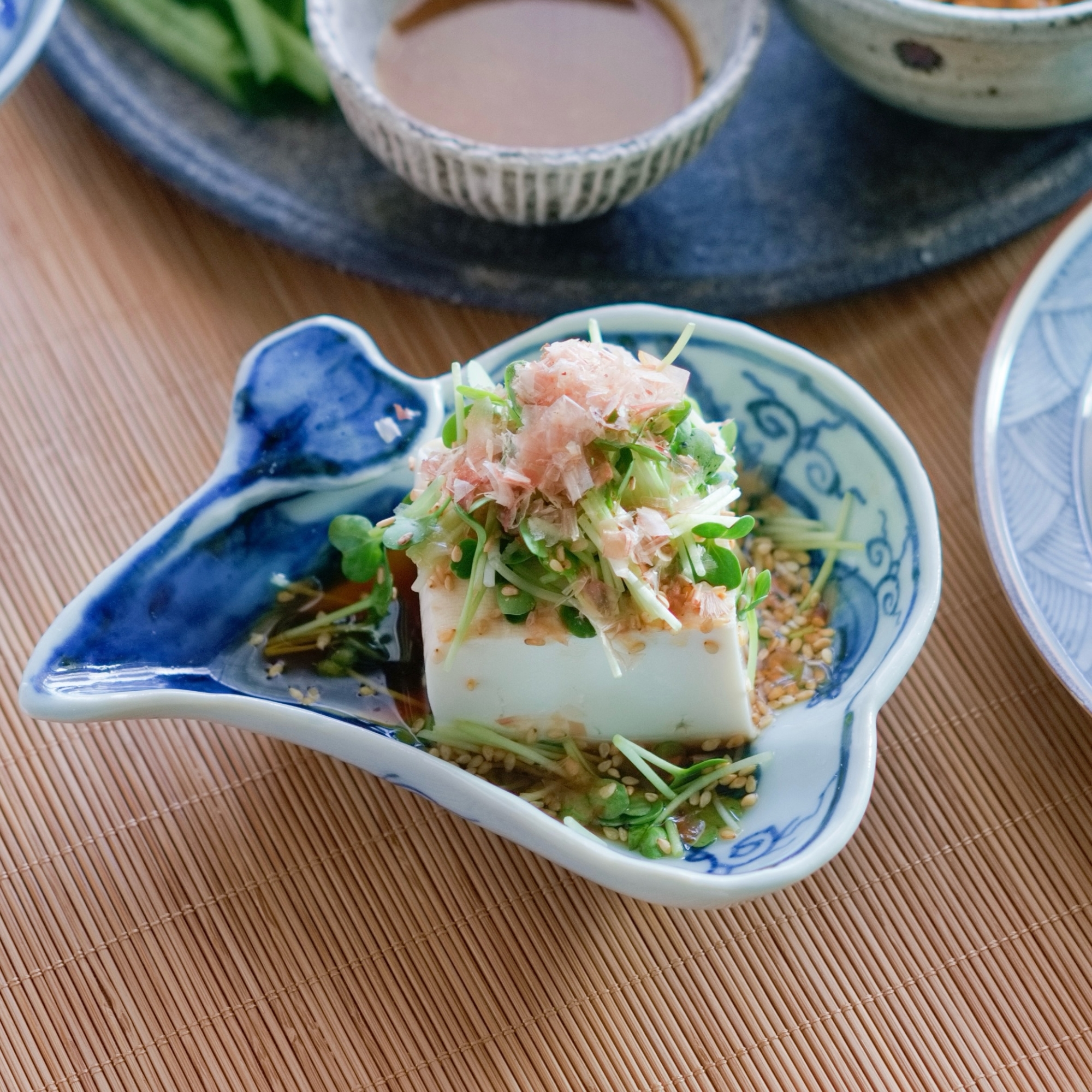 貝割れ菜の冷ややっこ〜手作りポン酢しょうゆかけ