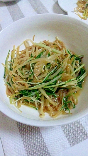 簡単　和食☆水菜ともやしの煮浸し