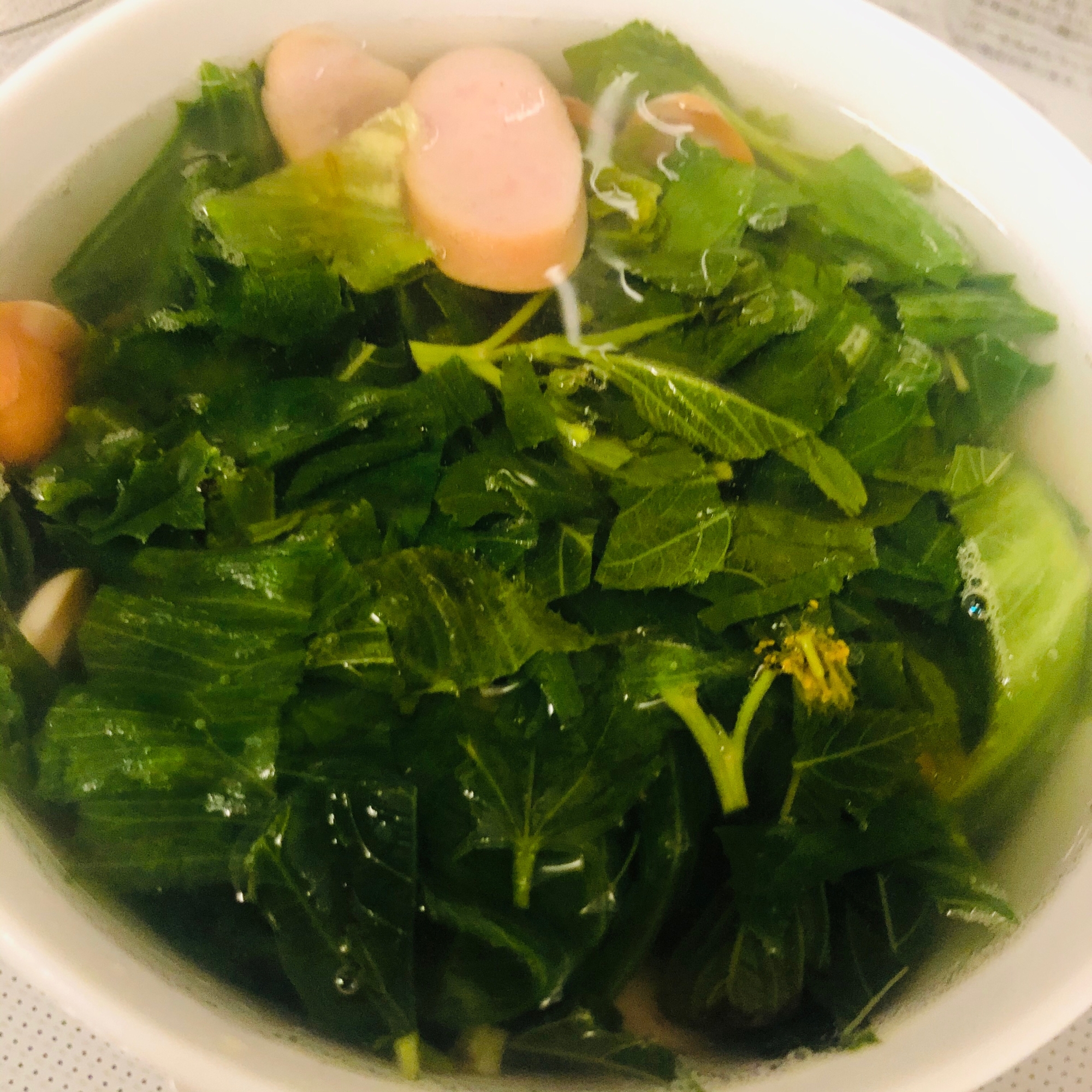 モロヘイヤとレタスの野菜スープ