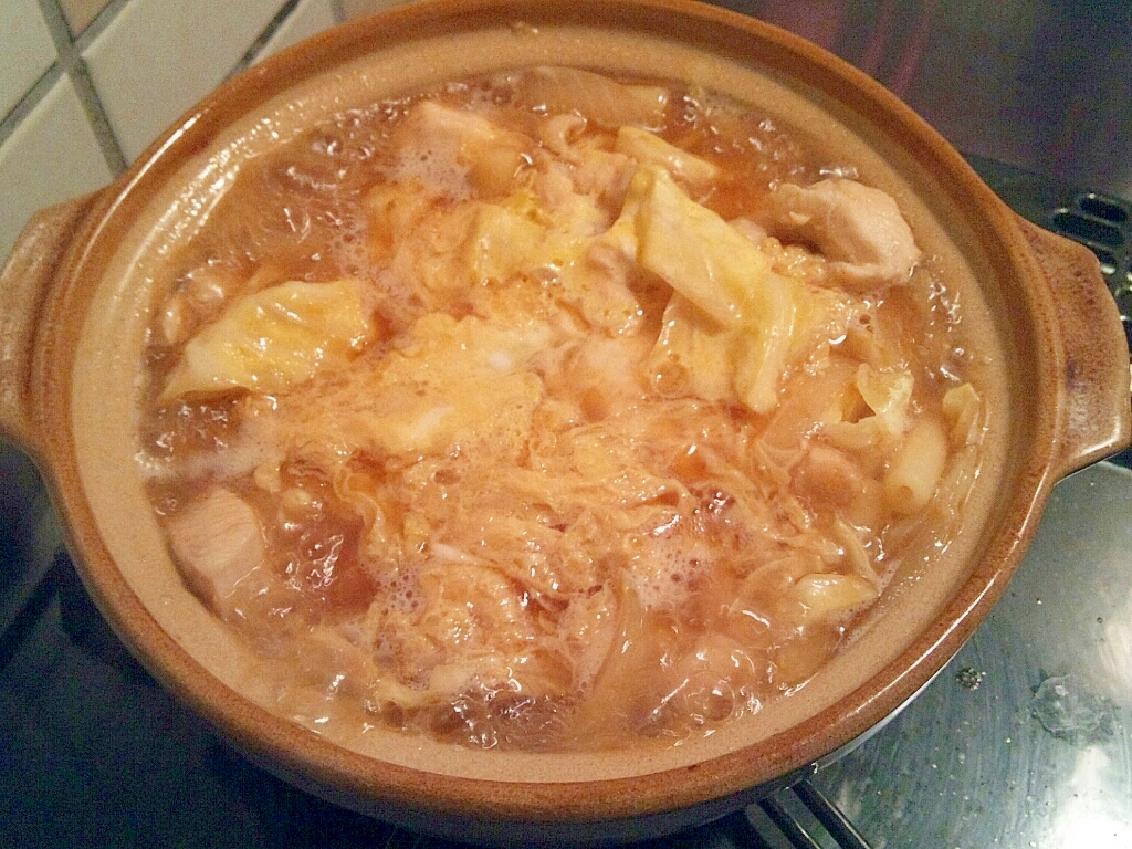 満腹 マカロニ入り 親子丼風 一人鍋